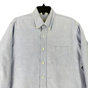 M Dumas & Sons Mens L‎ 16.5 Oxford Shirt Blue USA Made Heritage Preppy Classic